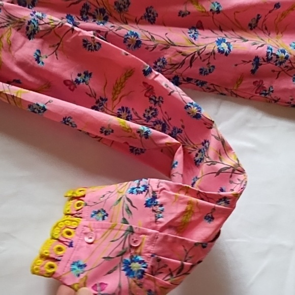 J Crew Liberty Fabric ruffle front blouse size XS - Picture 3 of 10